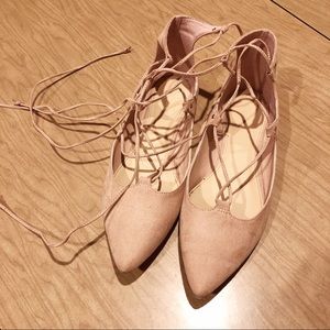 Old navy Pink lace up flats